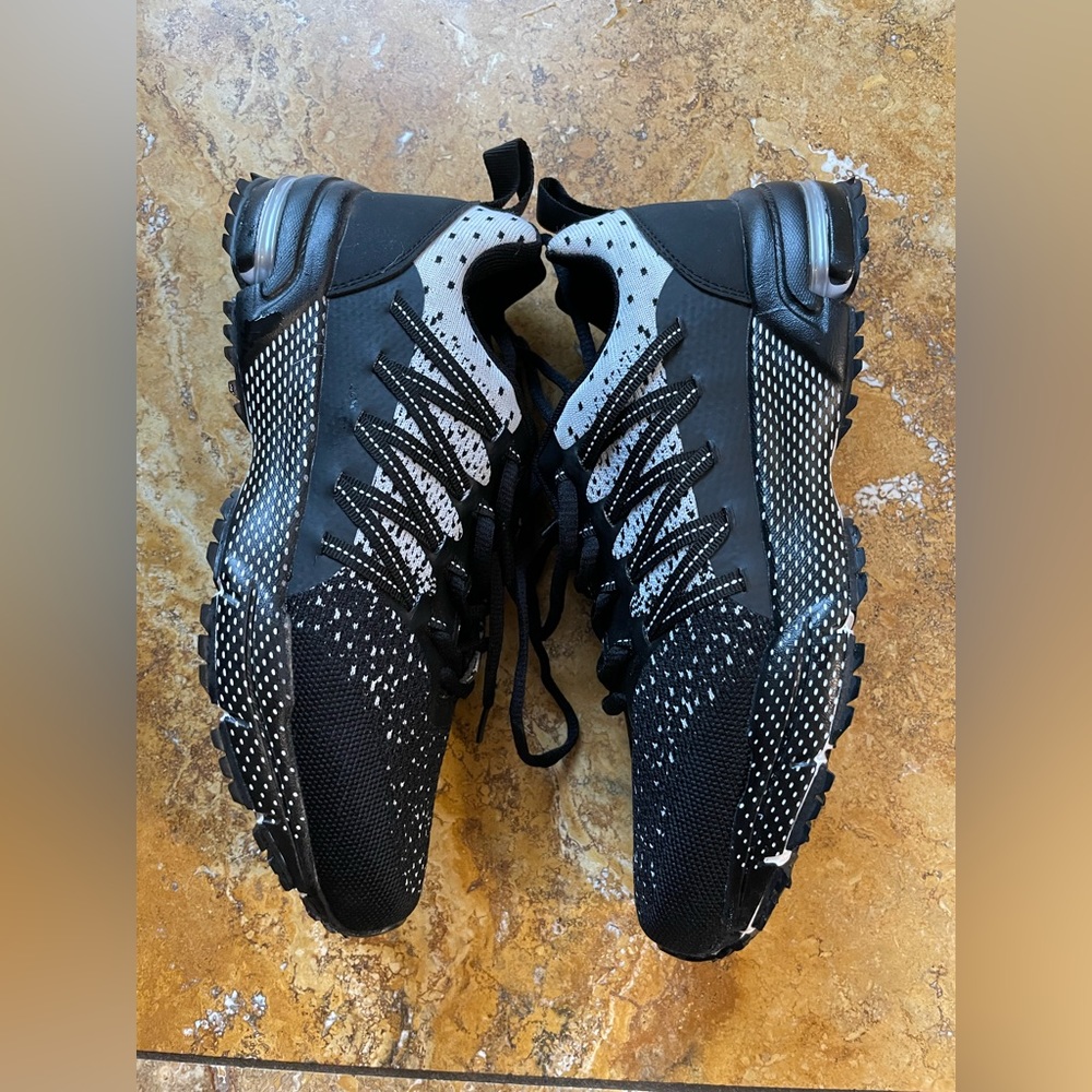 Black/White Athletic Shoes with Spikes Women size 8